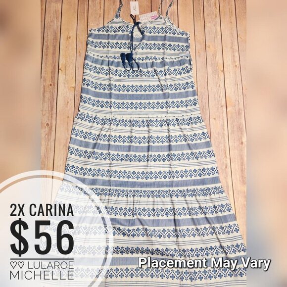 LuLaRoe Resort Carina Tiered Maxi Dress NWT 2xl - Picture 7 of 8